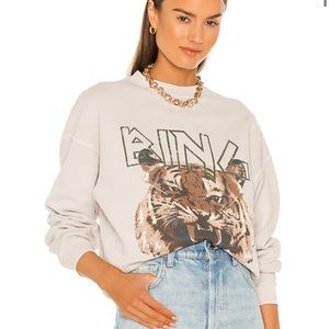 Annie Bing Tiger Sweatshirt in Stone